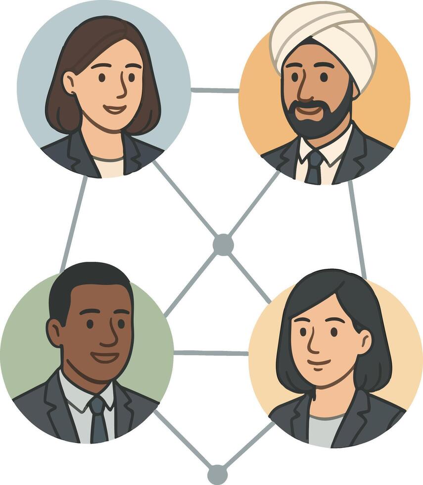 A group of people in business attire vector