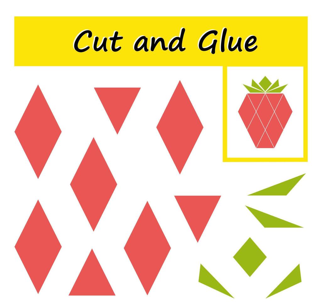 DIY worksheet. Cut parts of the image and glue on the paper vector