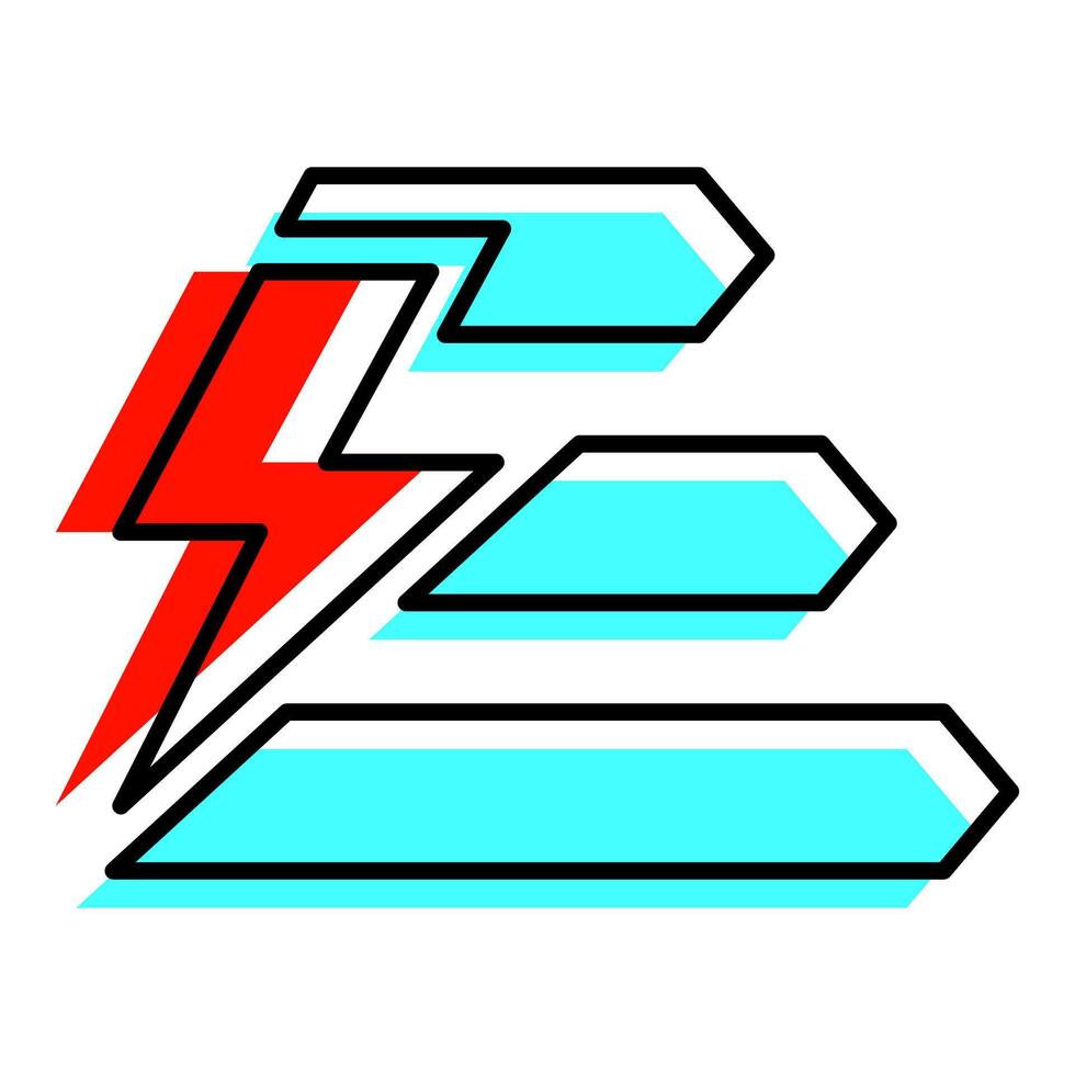 The dynamic icon is a red lightning bolt with a blue-green energy bar, emphasizing energy usage and energy efficiency. vector