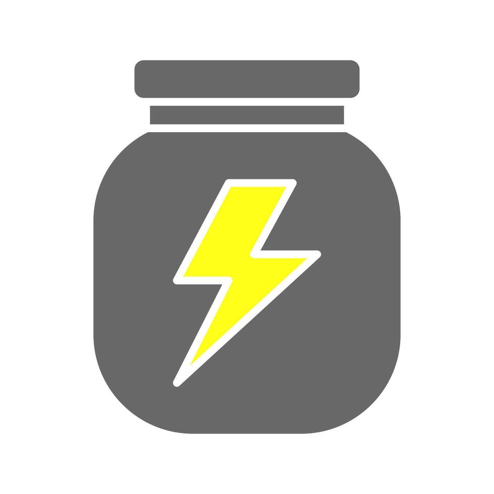 A gray storage jar with a lightning bolt, representing stored electrical energy or compact power. vector