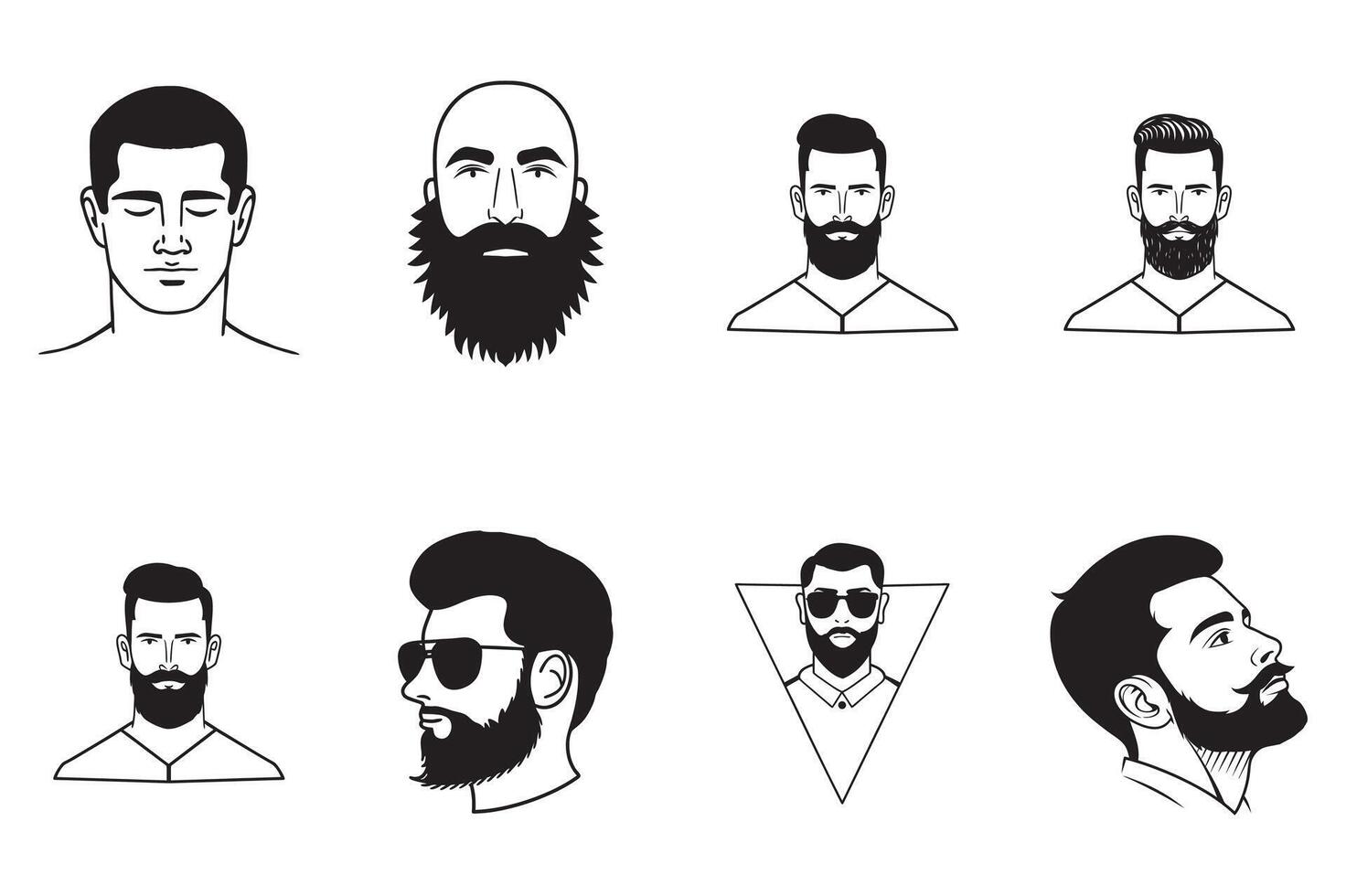 Line Art Portrait of Expressive Man vector