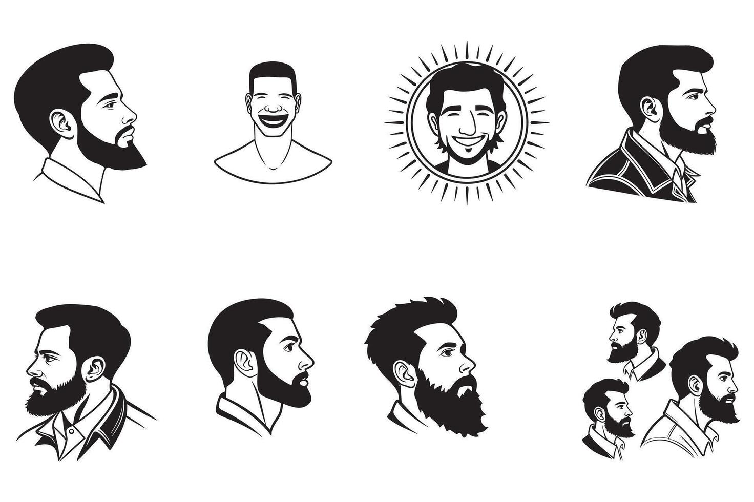 Beard Man Profile Illustration vector