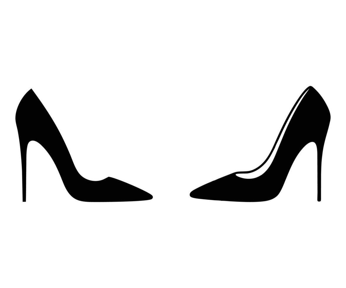 Black High Heel Shoe Silhouette Icon for Fashion Design and Style vector