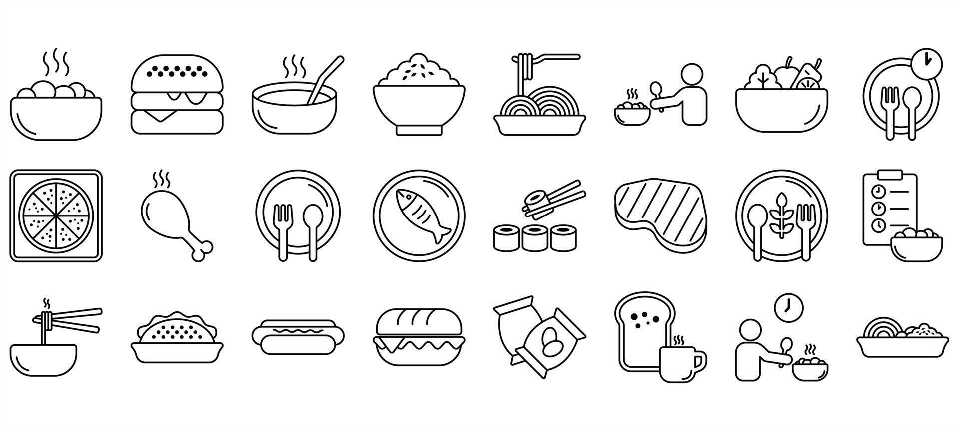 set of meal icons. vector