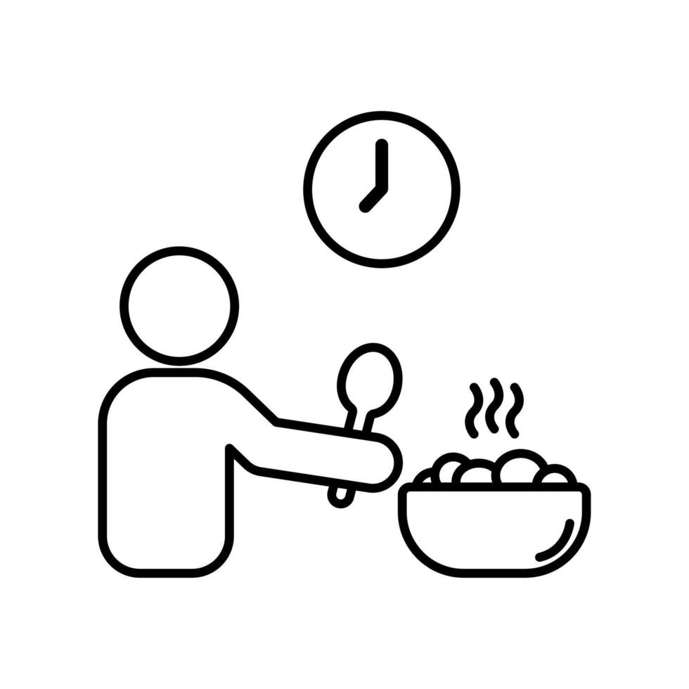 Icon a dinner, isolated against a clean background. vector
