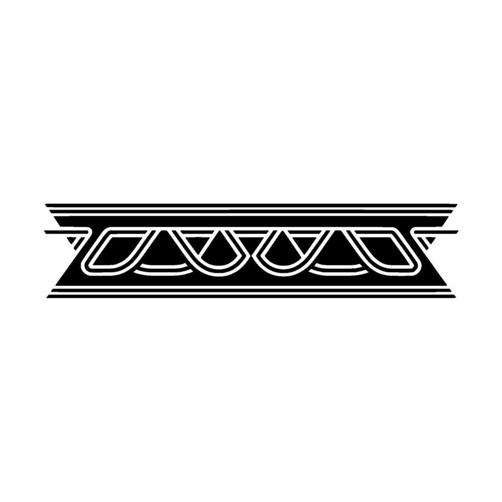 Minimalist Geometric Ornament, Black White Line Art, Decorative Border Element vector