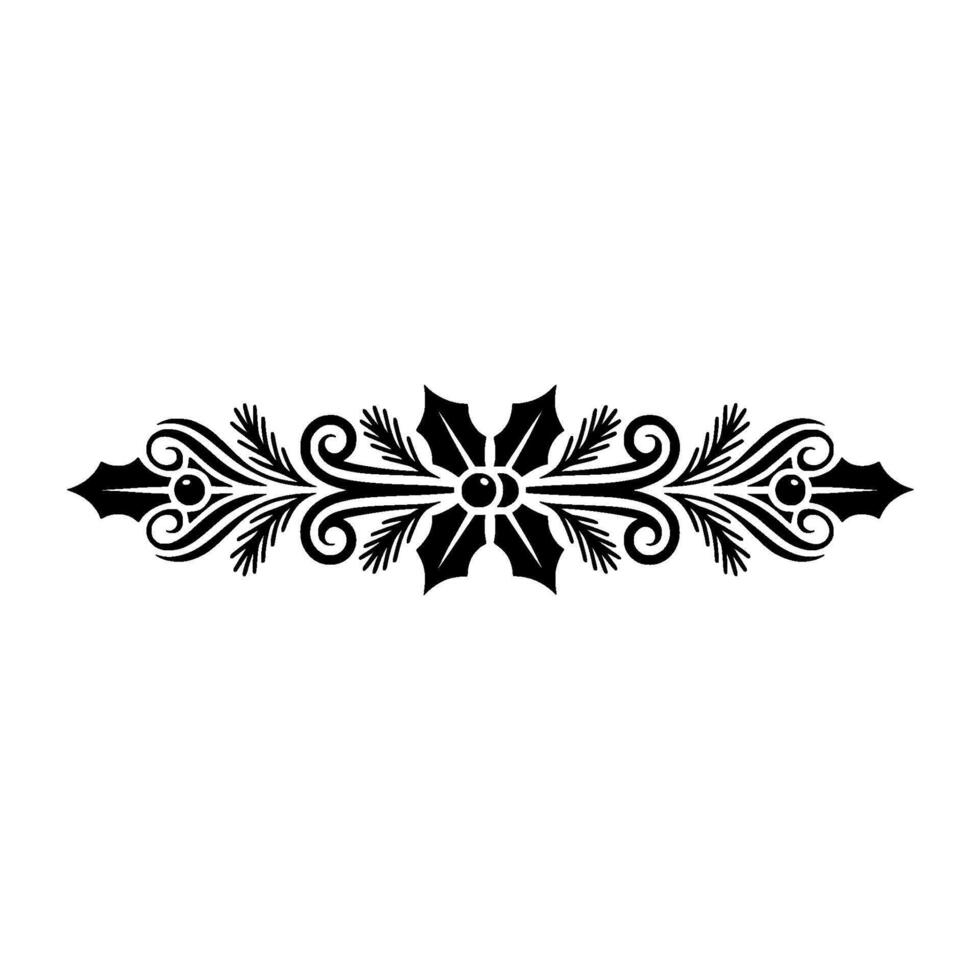 Elegant Christmas Holly Border, Illustration vector