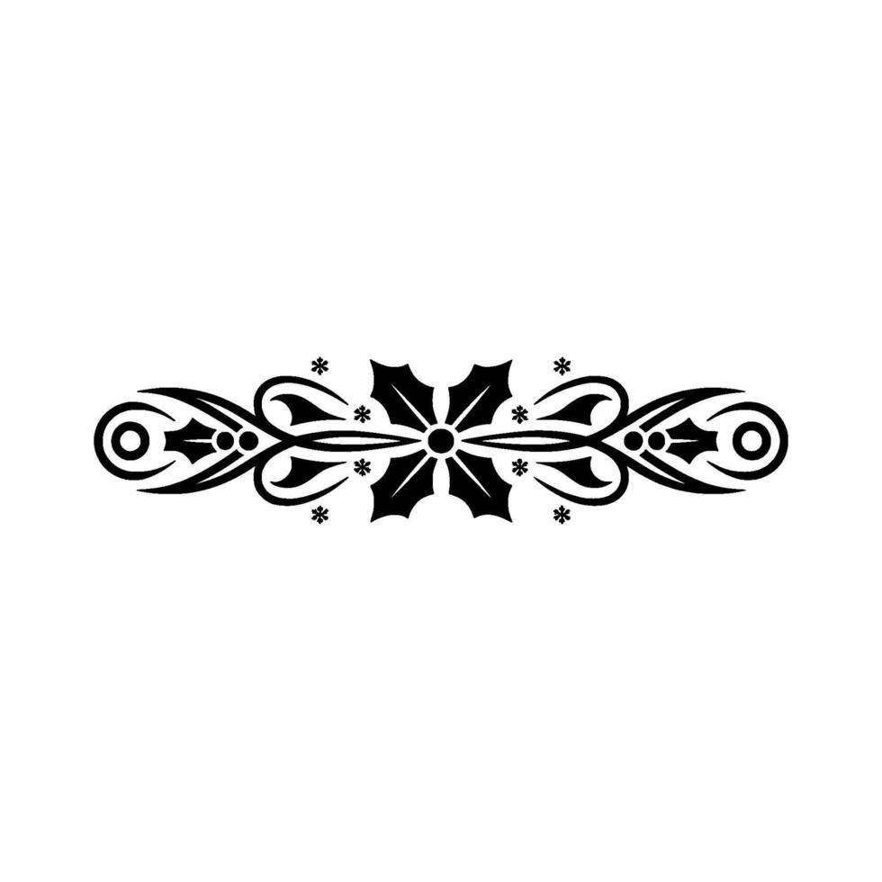 Elegant Holly Border With Snowflakes Minimalist vector