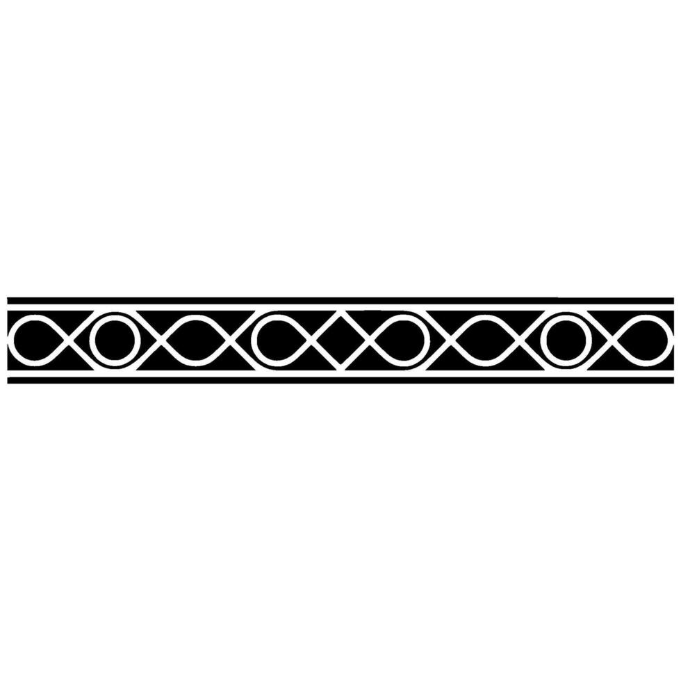 Abstract Black And White Border Pattern On White Background vector