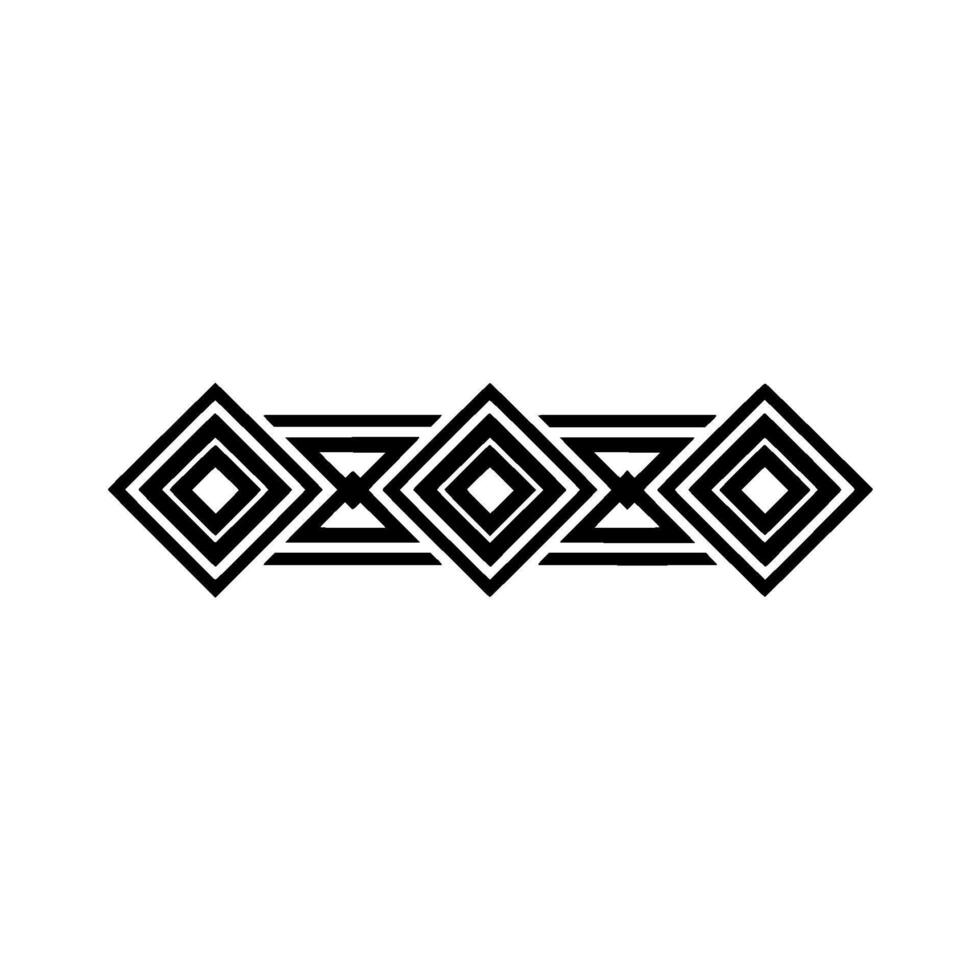 Geometric Aztecinspired Border In Black And White vector