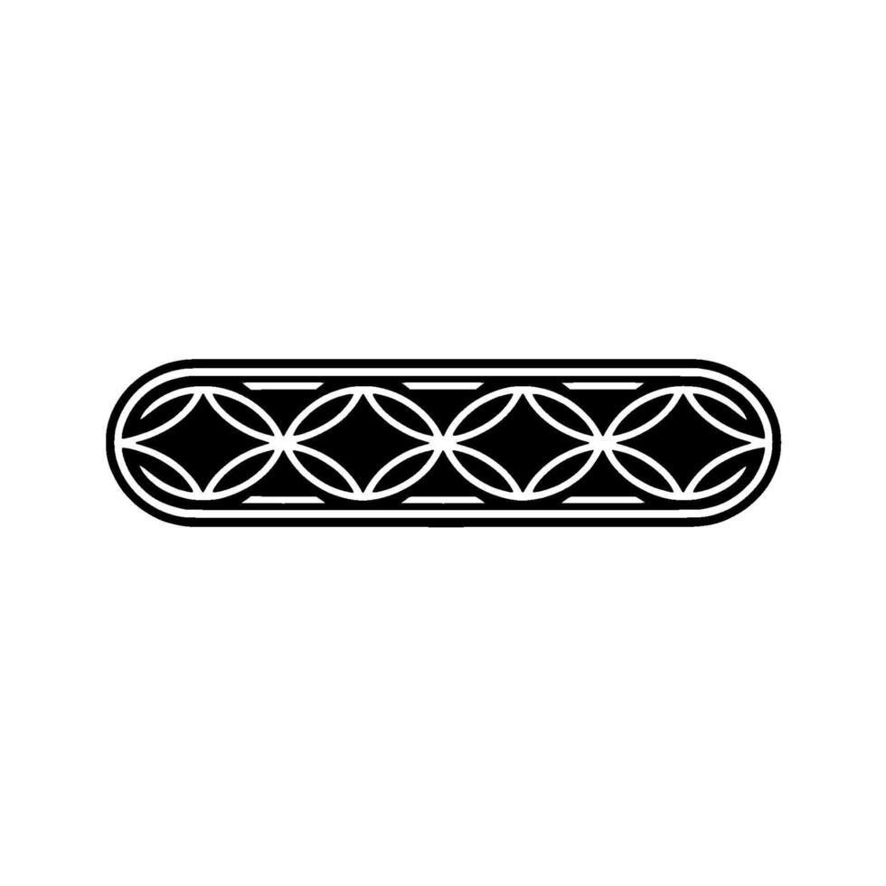 Elegant Geometric Pattern Border Element, Black And White, Isolated vector