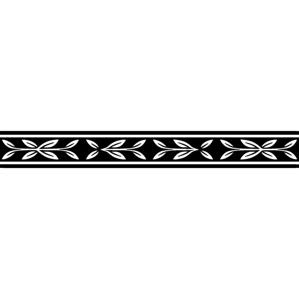 Minimalist Leaf Motif Border On White Elegant Element vector