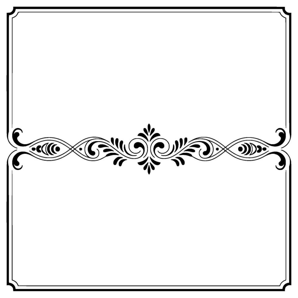 Elegant Black White Ornamental Frame, Invitation Template vector