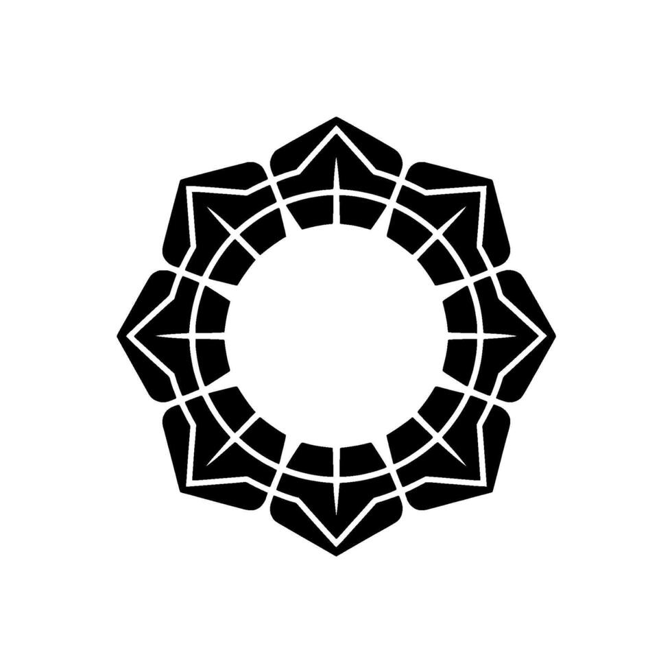 Black Geometric Mandala On White Background vector