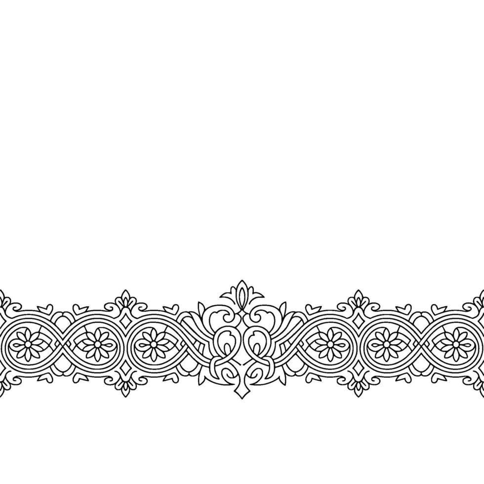 Elegant Ornate Border In Black White Flourish, Ornamental vector
