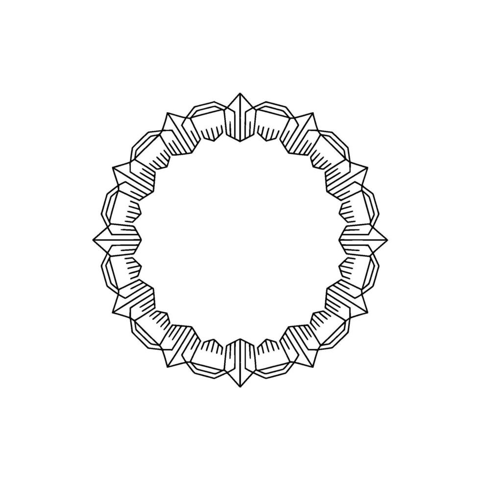 Minimalist Geometric Circle Frame, Line Art, Decorative Element vector