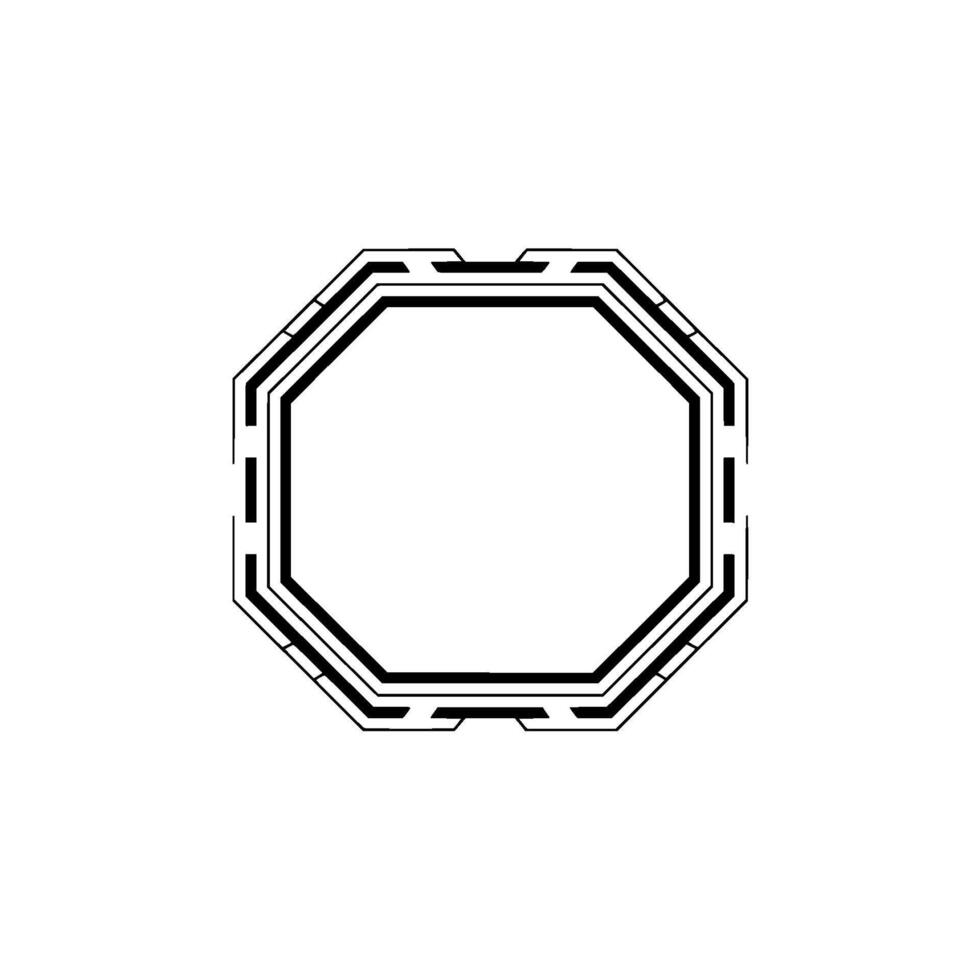 Geometric Frame, Minimalist Tech On Light Gray Background vector