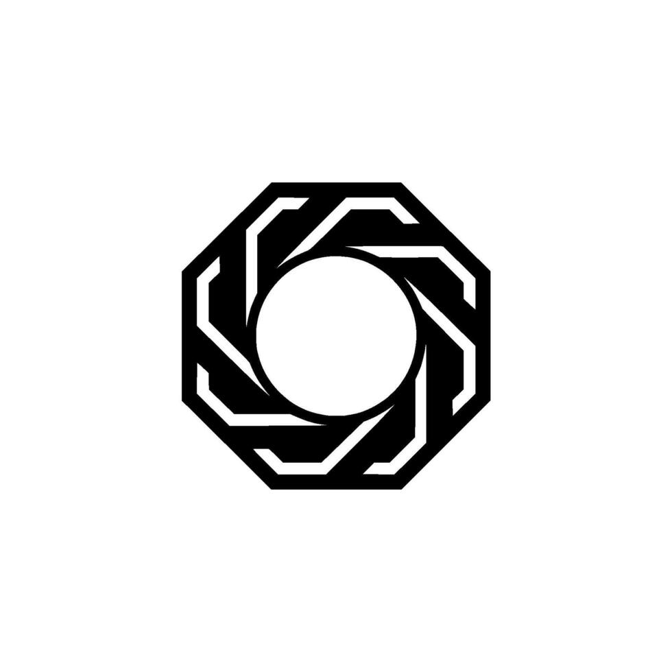 Geometric Black And White Aperture vector