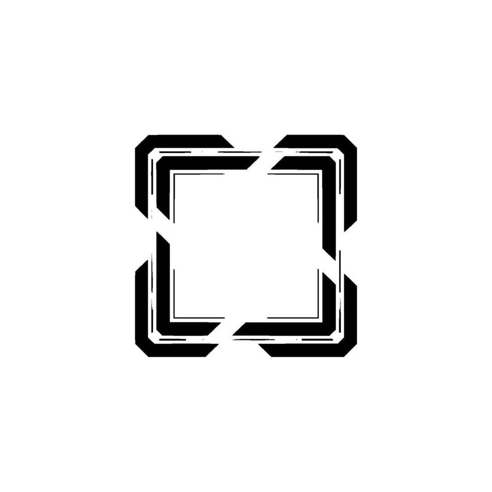 Geometric Abstract Frame Black White Minimalist Element vector