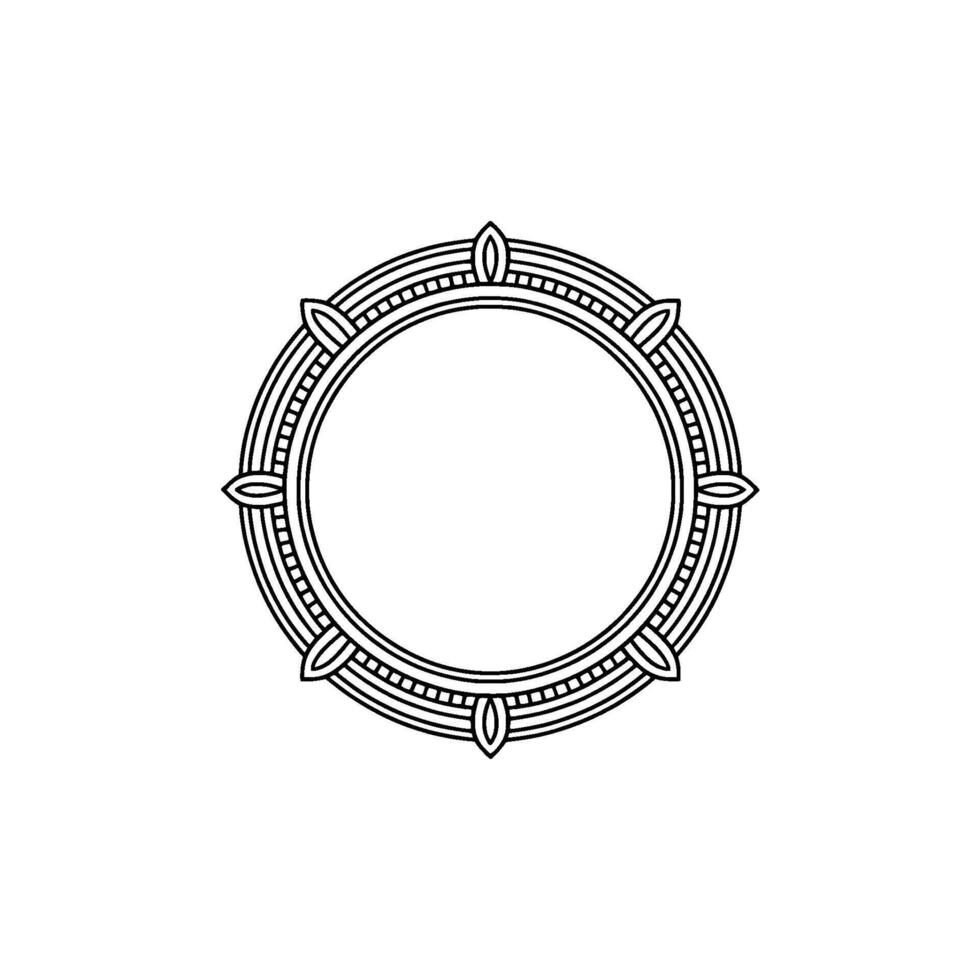 Geometric Circle Frame Elegant Minimalist, Black White, Decorative vector
