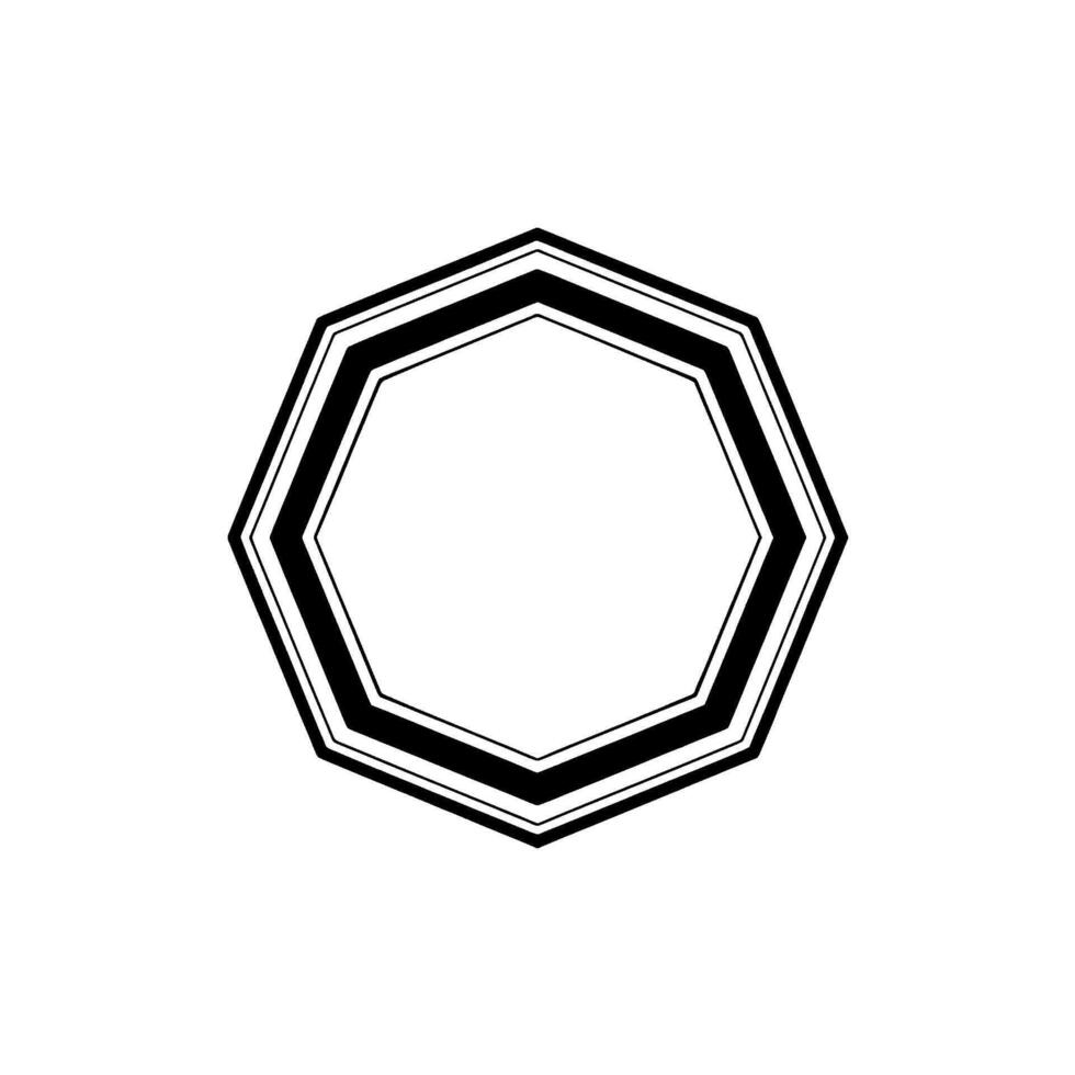 Geometric Black Octagon On Light Gray Background vector