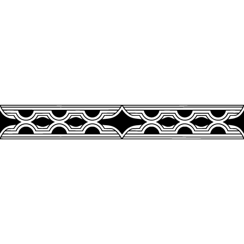 Elegant Black White Geometric Border, Art Deco Style vector