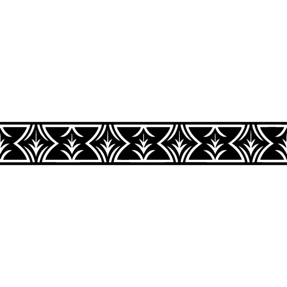 Elegant Geometric Border With Repeating Leaf Motif vector