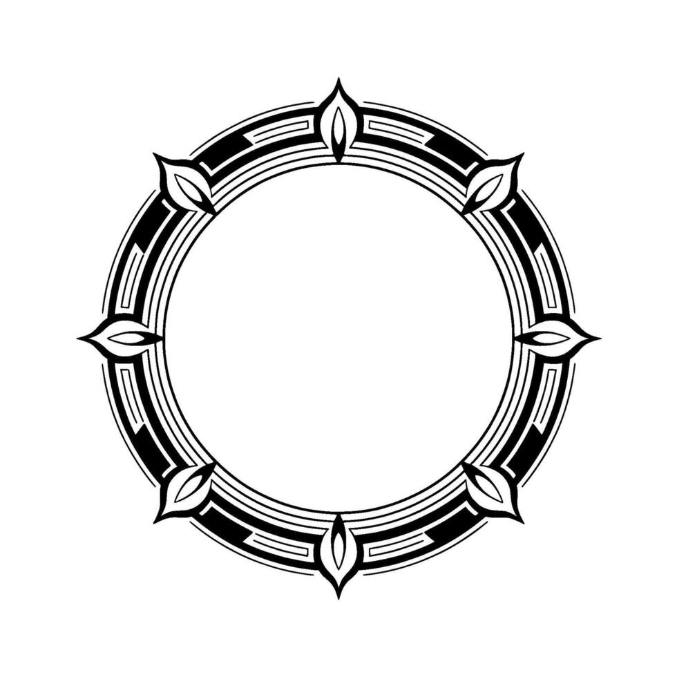 Geometric Black And White Circle Frame vector