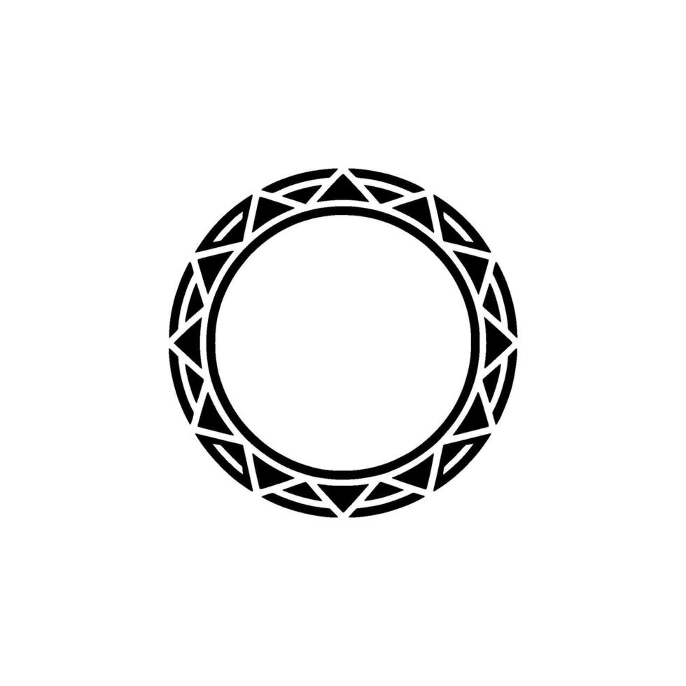 Geometric Ring Black And White, Minimalist Circular Ornament vector