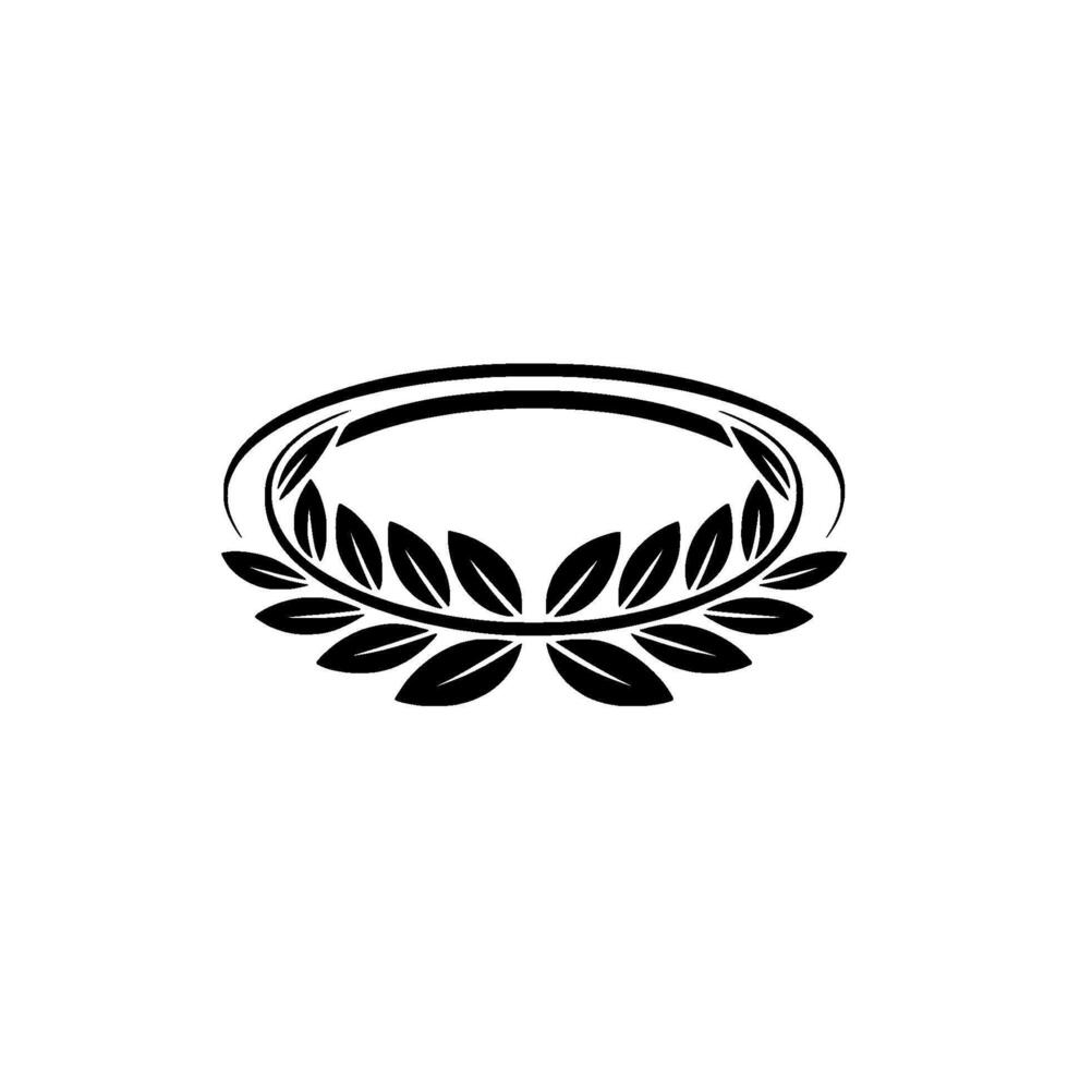 Minimalist Laurel Wreath, Black White, Emblem vector