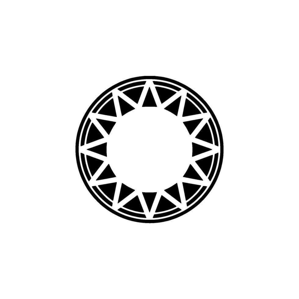 Minimalist Tribal Circle Black Triangles On White vector