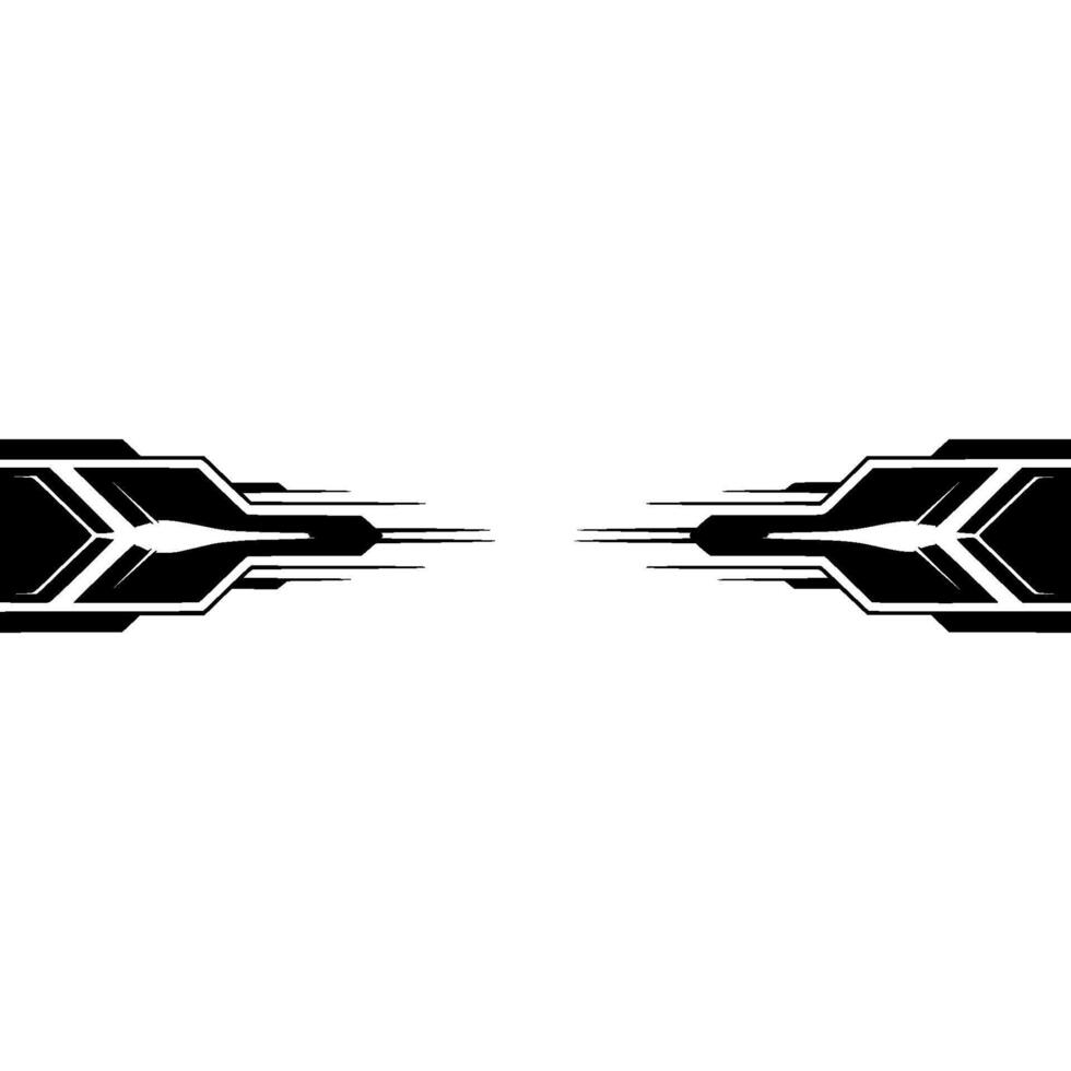 Abstract Tech Element Black White Geometric Composition vector