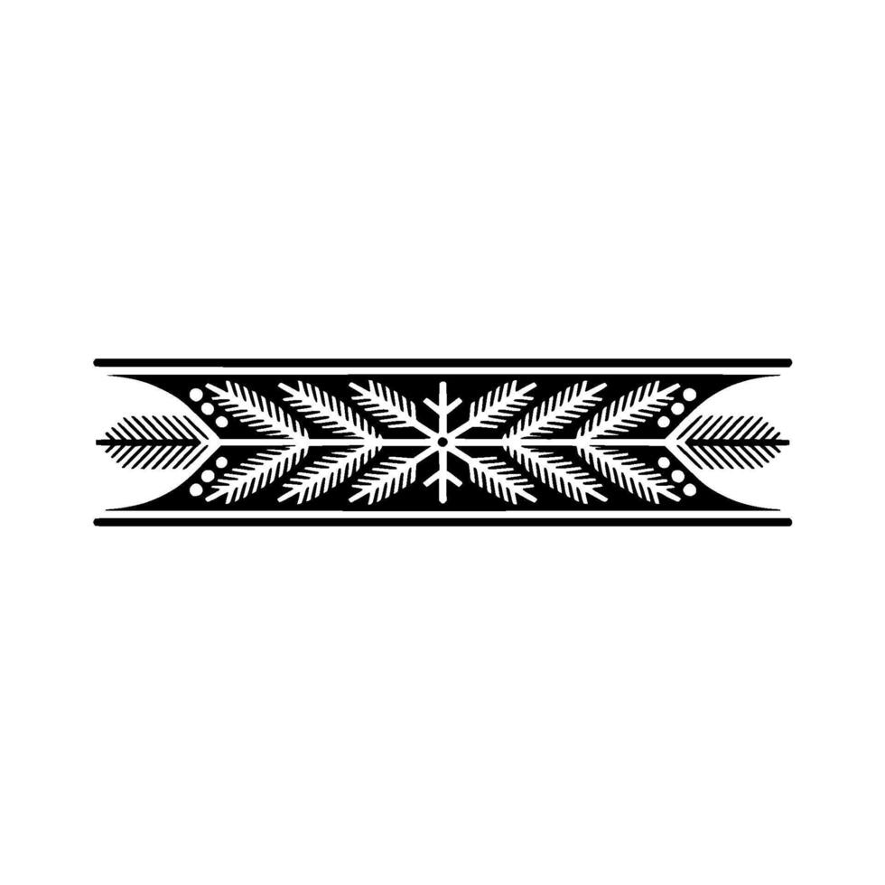 Elegant Christmas Border Ornament Snowflake, Branches, Berries, Element vector