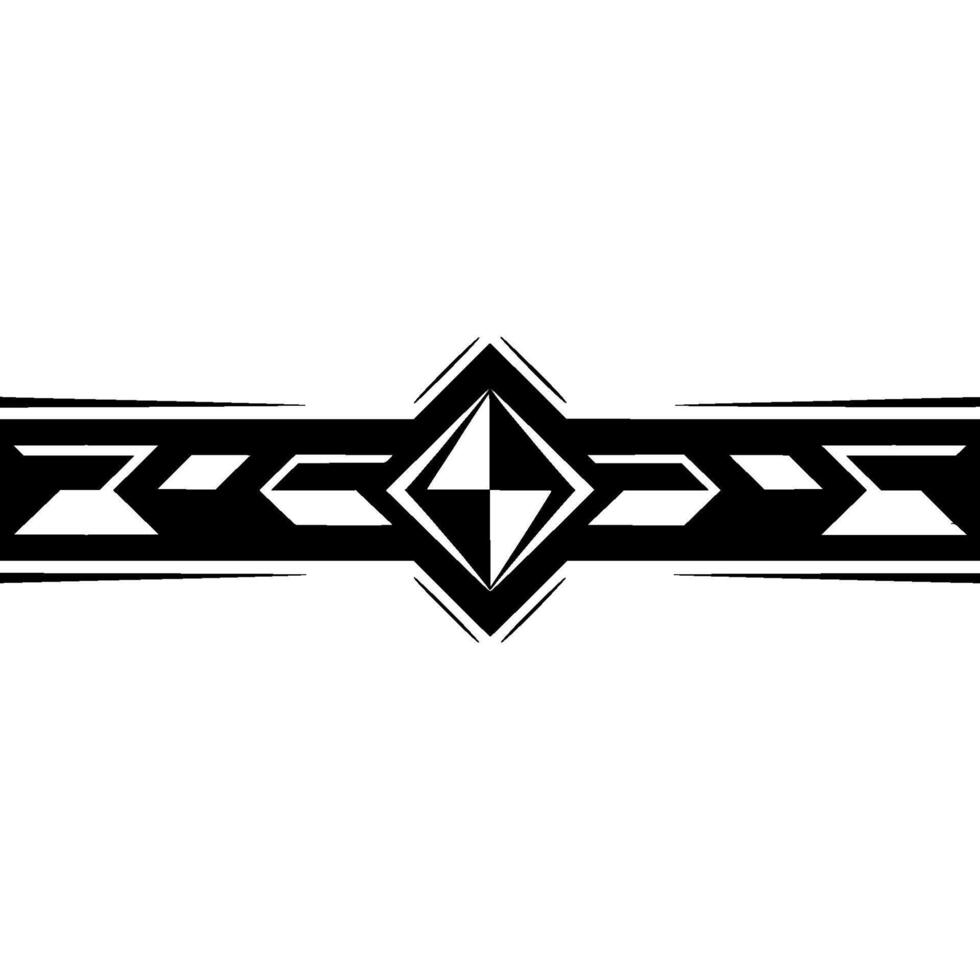 Geometric Aztec Pattern Band, Monochrome Abstract vector