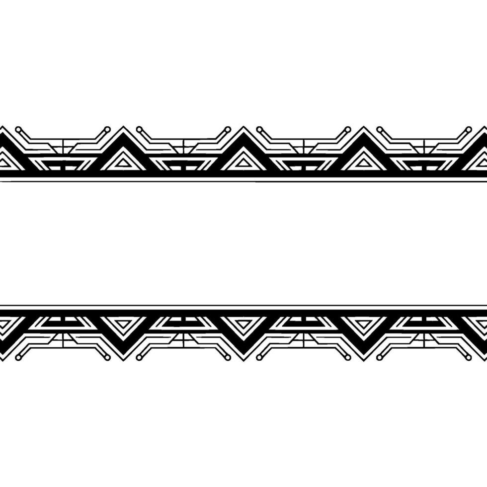 Geometric Black White Frame, Modern Tribal, Blank Space For Text vector