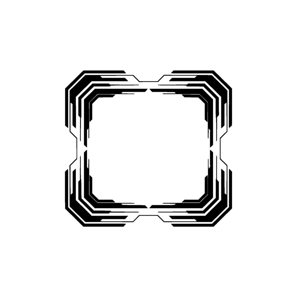 Tech Frame, Black And White, Futuristic Hud vector