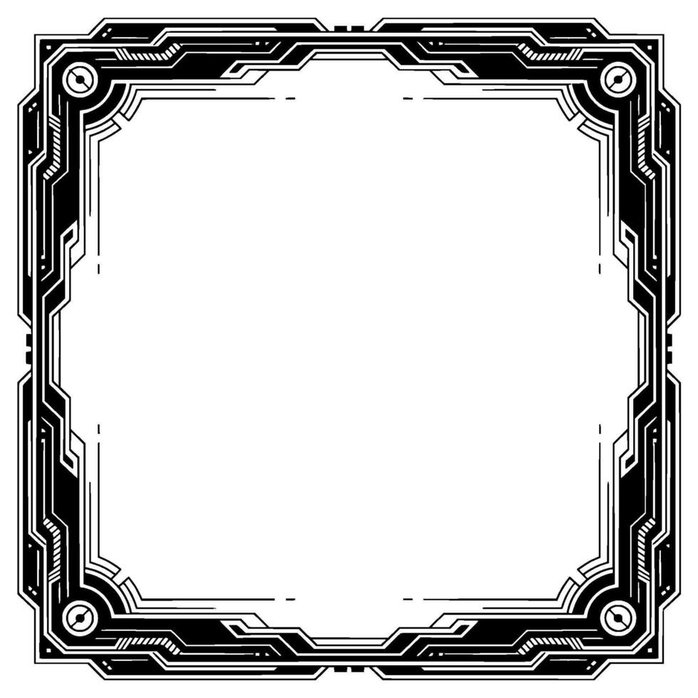 Geometric Tech Frame Futuristic Border, Illustration vector