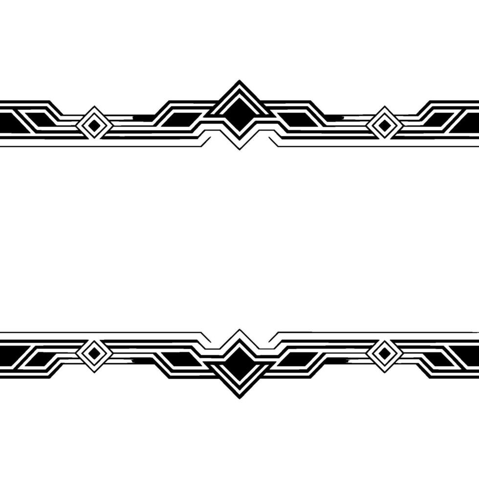 Art Deco Border Frame, Elegant Geometric On White Background vector