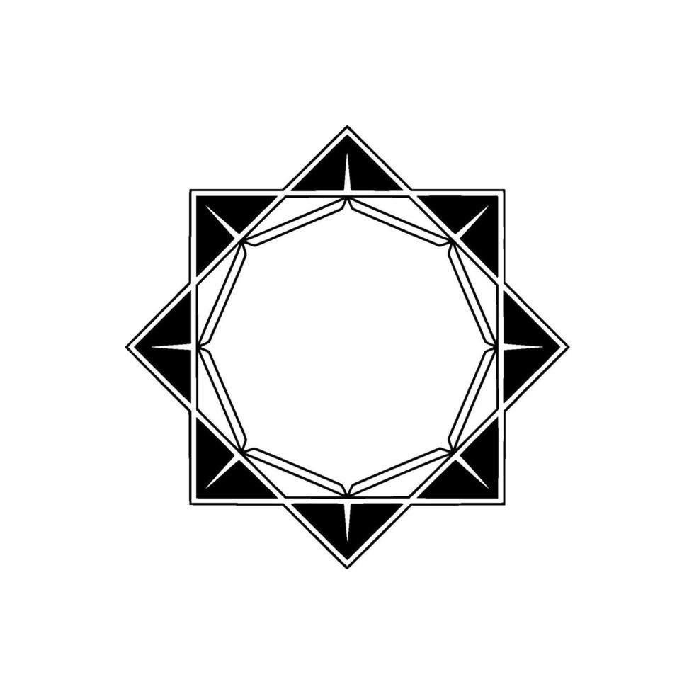 Geometric Mandala Frame Minimalist Black White vector