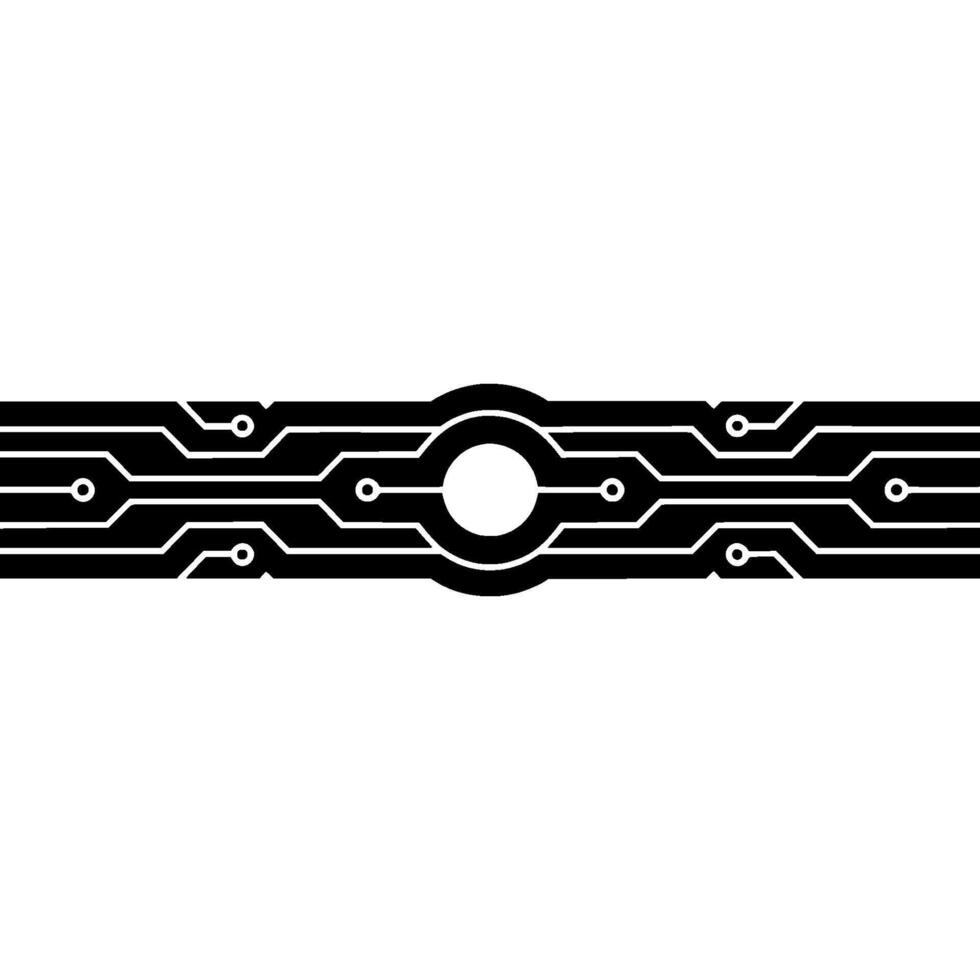 Black And White Circuit Board On White, Abstract Technology Concept vector