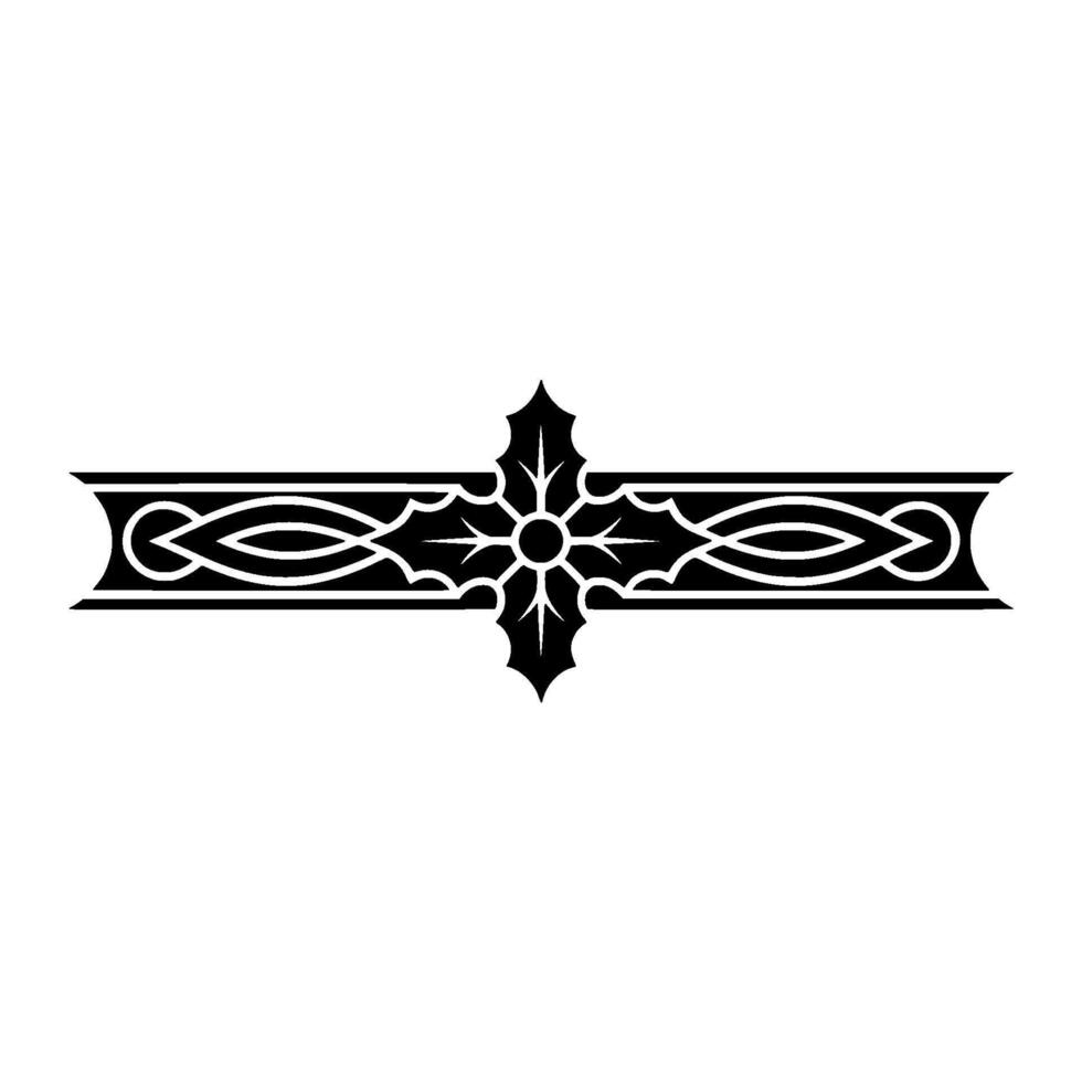Elegant Black Ornamental Border With Cross Illustration vector