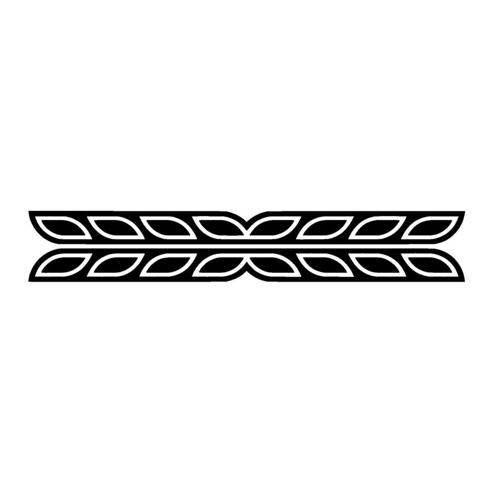 Geometric Leaf Border Minimalist Black And White Element vector