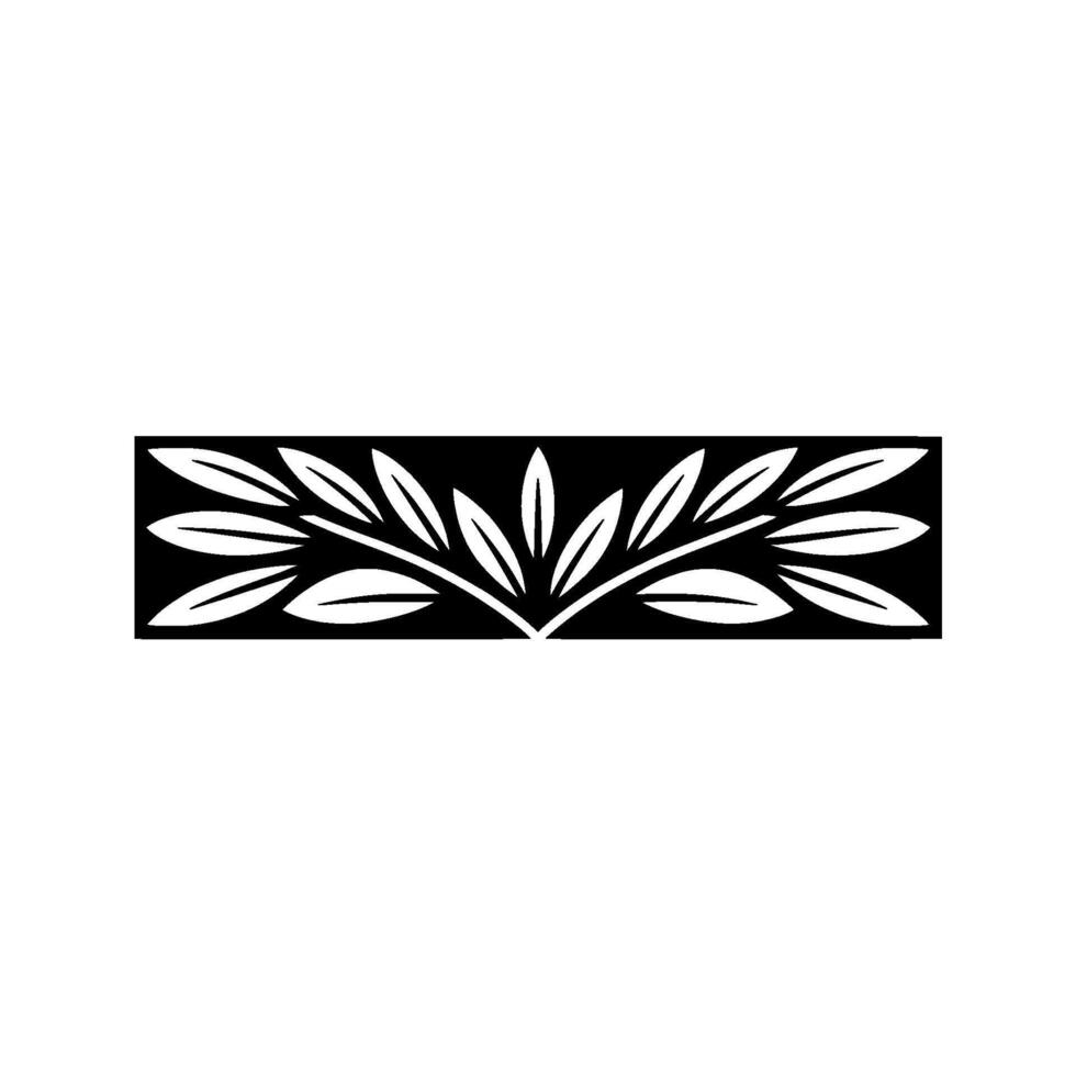 Minimalist Botanical Banner Black White Leaf vector