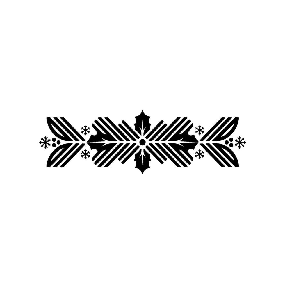 Minimalist Holiday Border Ornament In Black And White vector
