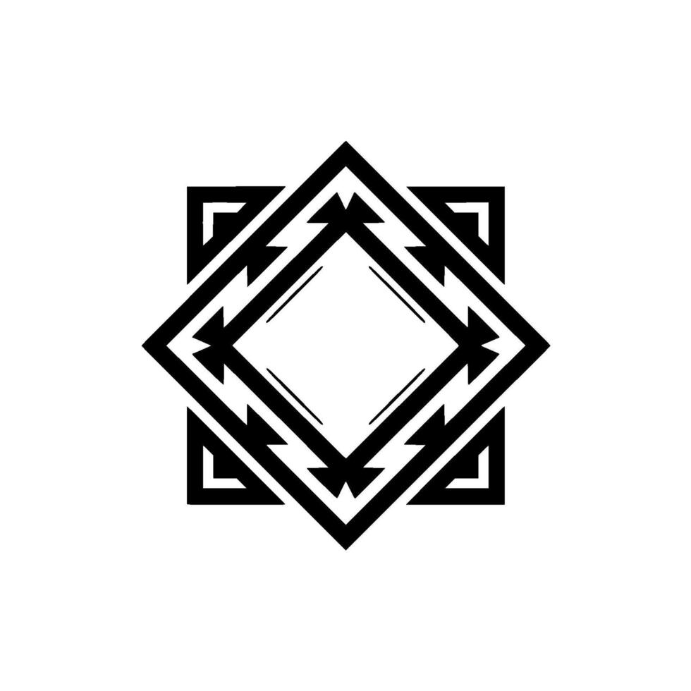 Geometric Abstract Arrow Black White vector
