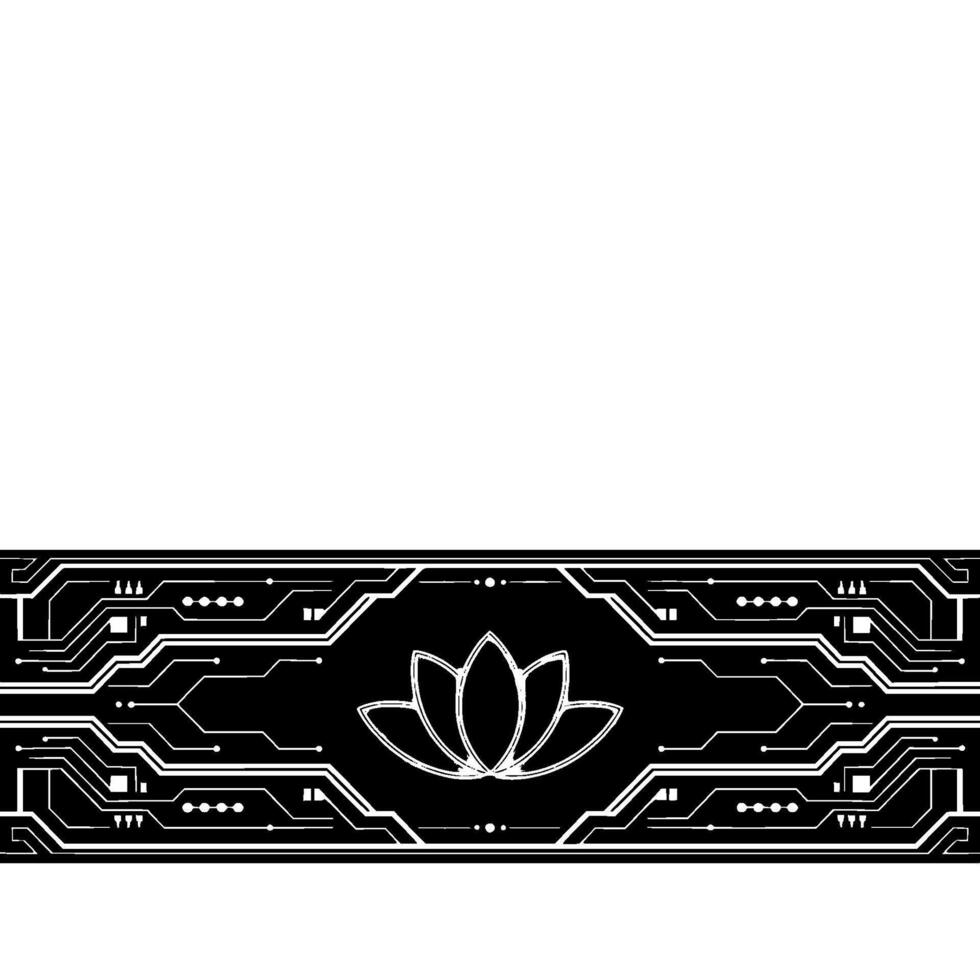 Techzen Circuit Board Lotus, Modern Minimalism, Bright Background vector