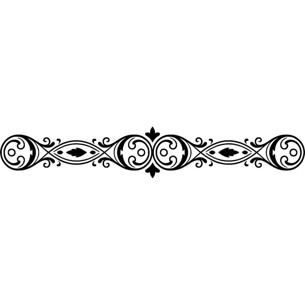 Elegant Black Ornamental Border Decorative Element vector