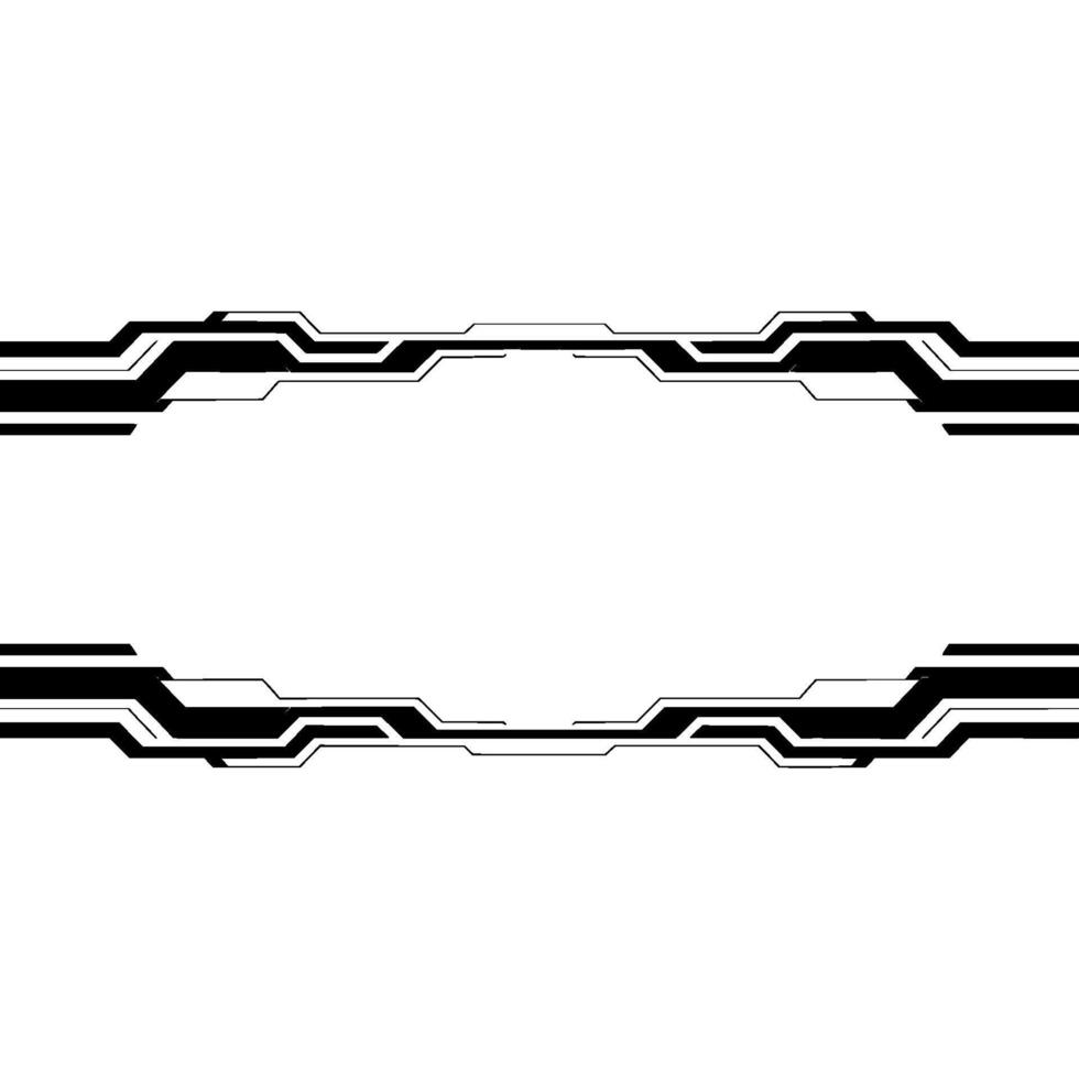 Abstract Tech Frame, Minimalist Black White, Modern Interface Background vector
