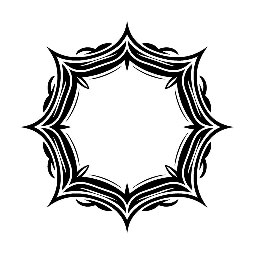 Ornamental Black White Floral Frame, Decorative vector