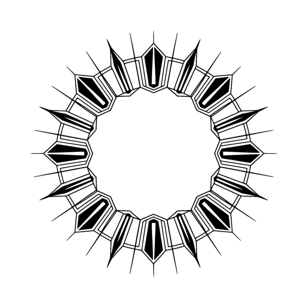 Geometric Black And White Frame Element On White Background vector